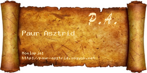 Paur Asztrid névjegykártya